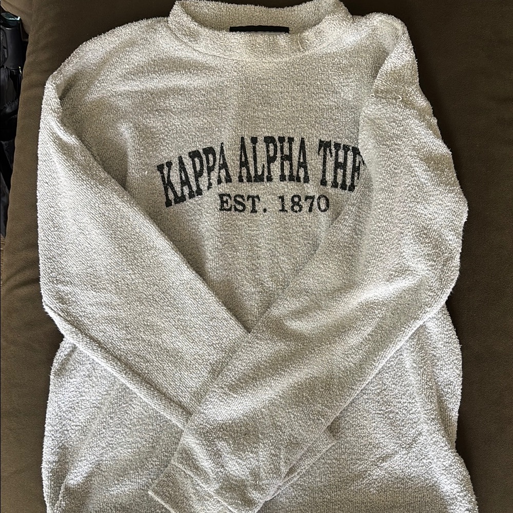 White Kappa Alpha Psi Sweatshirt with Ribbed Cuffs